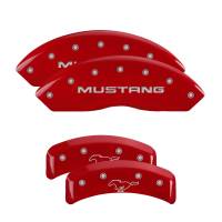 MGP Caliper Covers Red finish, Silver Mustang / Pony Logo for 1999-2004 Ford Mustang