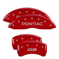 MGP Caliper Covers Red finish, Silver Pontiac / G8 for 2008-2009 Pontiac G8