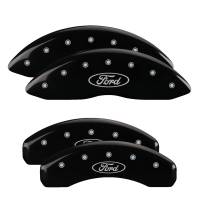 MGP Caliper Covers Black finish, Silver Ford Oval Logo for 2003-2006 Ford Expedition