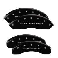 MGP Caliper Covers Black finish, Silver Camaro (Gen 5/6) for 2016-2019 Chevrolet Camaro