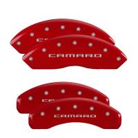 MGP Caliper Covers Red finish, Silver Camaro (Gen 5/6) for 2016-2019 Chevrolet Camaro