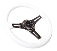 NRG Innovations - NRG Innovations Classic Wood Grain Steering Wheel (350mm) White Paint Grip w/Black 3-Spoke Center - Image 3