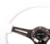 NRG Innovations - NRG Innovations Classic Wood Grain Steering Wheel (350mm) White Paint Grip w/Black 3-Spoke Center - Image 5