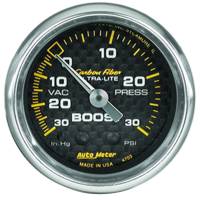 AutoMeter Carbon Fiber 52mm 30 PSI Mechanical Boost Gauge