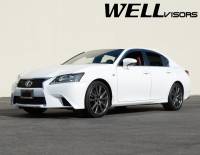 WellVisors - WellVisors Side Window Deflectors Lexus GS350 GS450h GS200t 13-20 with Chrome Trim - Image 2