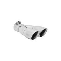 Flowmaster - Flowmaster Exhaust Tip - 3.00 In. Dual Angle Cut Polished Ss Fits 2.50 In. Tubing (Clamp On) - Image 2