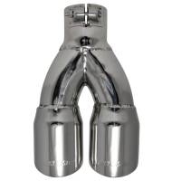 Flowmaster - Flowmaster Exhaust Tip - 3.00 In. Dual Angle Cut Polished Ss Fits 2.50 In. Tubing (Clamp On) - Image 4