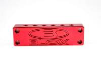 BLOX Racing Surface-mount Vacuum Block - 6-Port / Billet Aluminum - Red