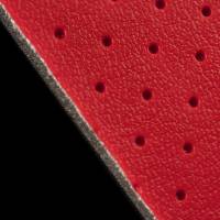 BRAUM Racing Red Perforated Leatherette Material - Yard