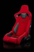 BRAUM RACING SEATS & MORE - BRAUM Racing Elite-R Series Sport Seats - Red Jacquard (Black Stitching / Black Piping) - Pair - Image 2