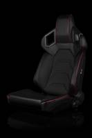 BRAUM RACING SEATS & MORE - BRAUM Racing Alpha X Series Sport Seats - Black & Red Stitching - Low Base Version - Pair - Image 2