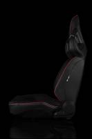 BRAUM RACING SEATS & MORE - BRAUM Racing Alpha X Series Sport Seats - Black & Red Stitching - Low Base Version - Pair - Image 3