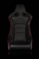 BRAUM Racing Venom-X Series Fixed Back Bucket Seat - Black Diamond / Red Stitching - Each