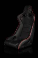 BRAUM RACING SEATS & MORE - BRAUM Racing Venom-X Series Fixed Back Bucket Seat - Black Diamond / Red Stitching - Each - Image 2