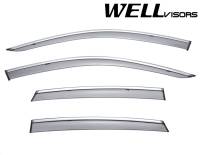 WellVisors Side Window Deflectors Infiniti M35 M45 06-10 With Chrome Trim