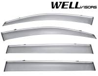 WellVisors Side Window Deflectors Toyota Highlander 14-19 With Chrome Trim