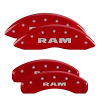 MGP Caliper Covers Red finish, Silver RAM for 2019-2019 Ram 1500 Classic / 2011-2018 Ram 1500