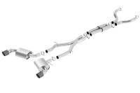 Borla 16-17 Chevy Camaro 6.2L 4.5in Carbon Fiber Tips Single Split Exit ATAK Catback Exhaust