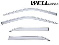 WellVisors Side Window Deflectors Mercedes Benz W140 S-Class 92-99 Sedan SWB with Chrome Trim