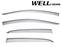 WellVisors Side Window Deflectors Mercedes Benz X156 GLA Class 15-20 with Black Trim