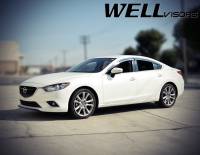 WellVisors - WellVisors Side Window Deflectors Mazda 6 Sedan 14-17 With Chrome Trim - Image 3