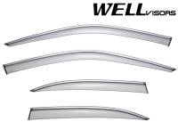 WellVisors Side Window Deflectors BMW E39 5-Series 97-03 With Chrome Trim