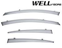 WellVisors Side Window Deflectors Kia Cadenza 14-16 with Chrome Trim