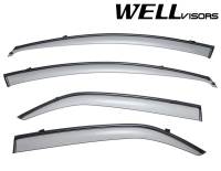 WellVisors Side Window Deflectors Kia Forte Sedan 10-13 With Black Trim