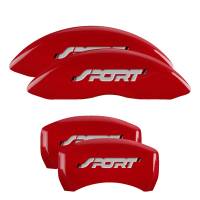 MGP Caliper Covers Red finish, Silver Sport (Bold, No Bolts) for 2011-2019 Ford Explorer