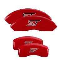 MGP Caliper Covers - MGP Caliper Covers Red finish, Silver ST (No Bolts) for 2013-2018 Ford Focus - Image 1