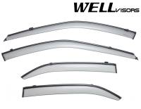 WellVisors Side Window Deflectors Mitsubishi Mirage Sedan 97-01 With Black Trim