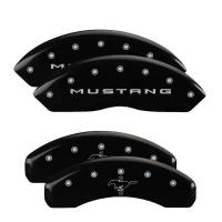 MGP Caliper Covers Black finish, Silver Mustang / Bar & Pony (2015) for 2015-2020 Ford Mustang