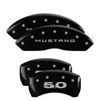 MGP Caliper Covers Black finish, Silver Mustang / 5.0 (2011) for 2010-2014 Ford Mustang