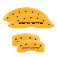 MGP Caliper Covers Yellow finish, Black Corvette (C6) for 2005-2013 Chevrolet Corvette