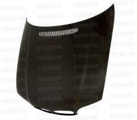 Seibon OEM-style carbon fiber hood for 2002-2005 BMW E46 2DR, LCI