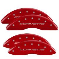 MGP Caliper Covers Red finish, Silver Corvette (C6) for 2006-2013 Chevrolet Corvette