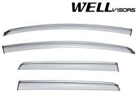 WellVisors Side Window Deflectors Honda Fit 15-20 With Chrome Trim