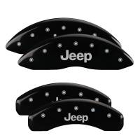 MGP Caliper Covers Black finish, Silver JEEP for 2011-2019 Jeep Grand Cherokee