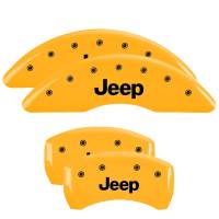 MGP Caliper Covers Yellow finish, Black JEEP for 2014-2019 Jeep Cherokee