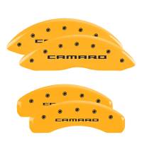 MGP Caliper Covers Yellow finish, Black Camaro (Gen 5/6) for 2010-2015 Chevrolet Camaro