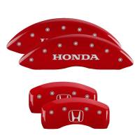 MGP Caliper Covers Red finish, Silver Honda / H Logo for 2016-2017 Honda Accord