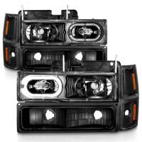 ANZO Headlights, Tail Lights and More  - ANZO 88-98 Chevrolet C1500 Crystal Headlights Black Housing w/ Signal and Side Marker Lights - Image 2