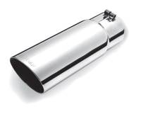 Gibson Performance Exhaust - Gibson Round Single Wall Angle-Cut Tip - 3in OD/2.5in Inlet/8in Length - Stainless - Image 1