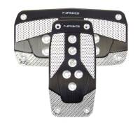 NRG Innovations Aluminum Sport Pedal A/T - Black w/Silver Carbon