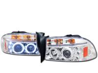 I3 97-04 Dodge Dakota/Durango Halo Projector Headlights W/Led W/Amber 1Pc (Chrome)