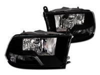 I3 2009-2016 Dodge Ram 1500 / 2010-2016 Dodge Ram 2500/3500 - Crystal Headlight W/O Amber W/O Bulbs (Not Fit Quad Lamp) - Black