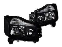 I3 2004-2015 Nissan Titan Crystal Headlight W/O Amber - Black