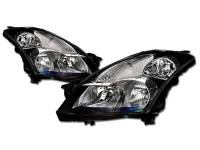 I3 2007-2009 Nissan Altima Sedan - Crystal Headlight - W/O Bulbs - Black