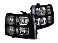 I3 2007-2013 Cherolet Silverado 1500 / 2008-2014 Chevrolet Silverado 2500/3500 Crystal Headlight W/O Amber W/O Bulbs - Black