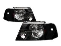 I3 2002-2004 Ford Explorer Crystal Headlights W/Corner W/Amber 4Pc Set -Black